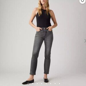Levis Wedgie Straight Ankle Women's Jeans - Well Worn Black Size 25